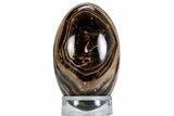 Swirling Polished Chocolate Calcite Egg - Pakistan #365819-1
